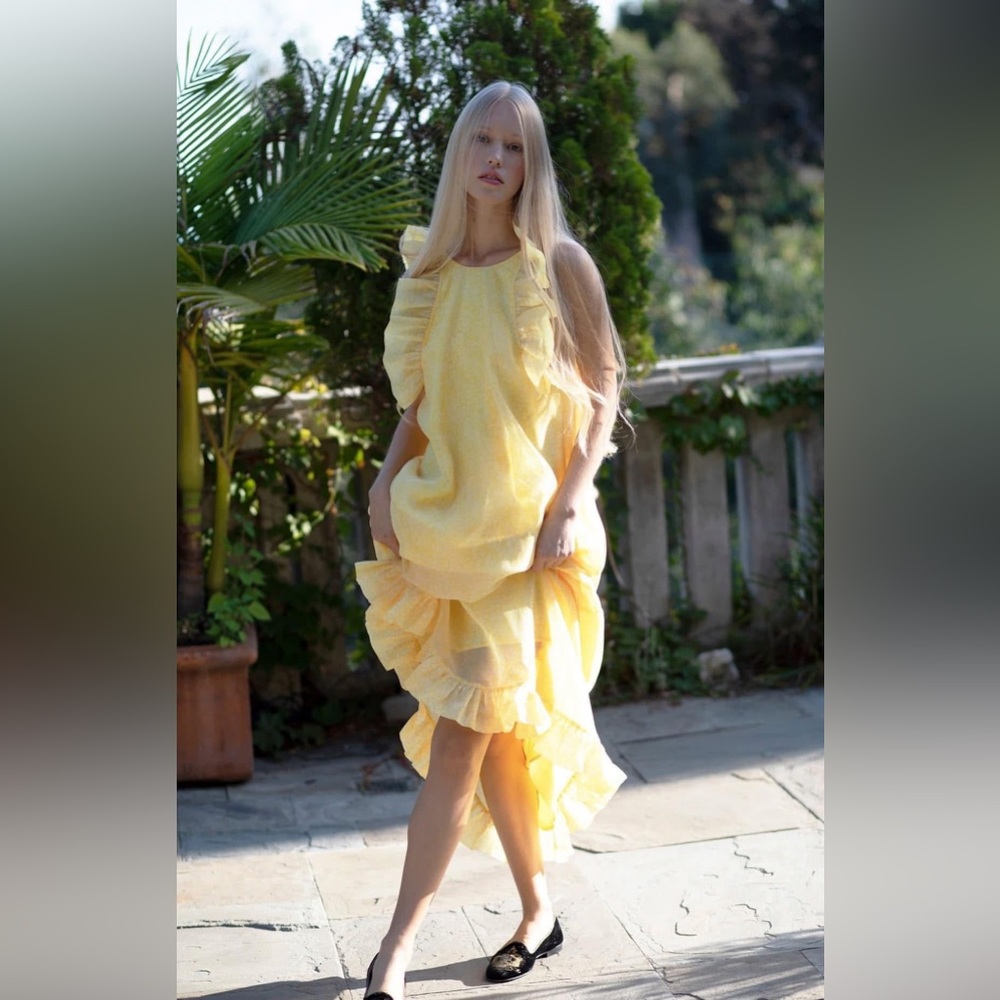 Selkie x Maison Amory The Romance Gown in Sunshine Flowers EUC S